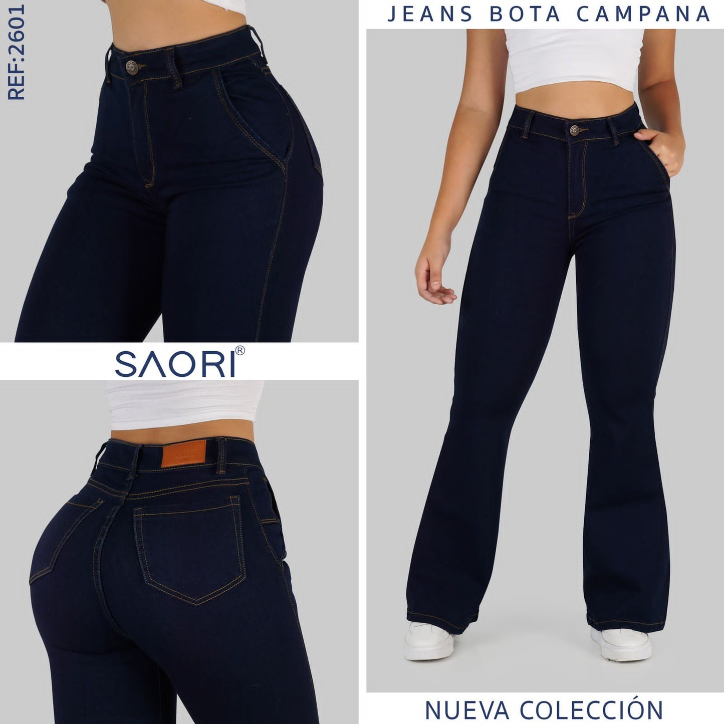 JEANS BOTA ANCHA REF 2601 AZUL OSCURO