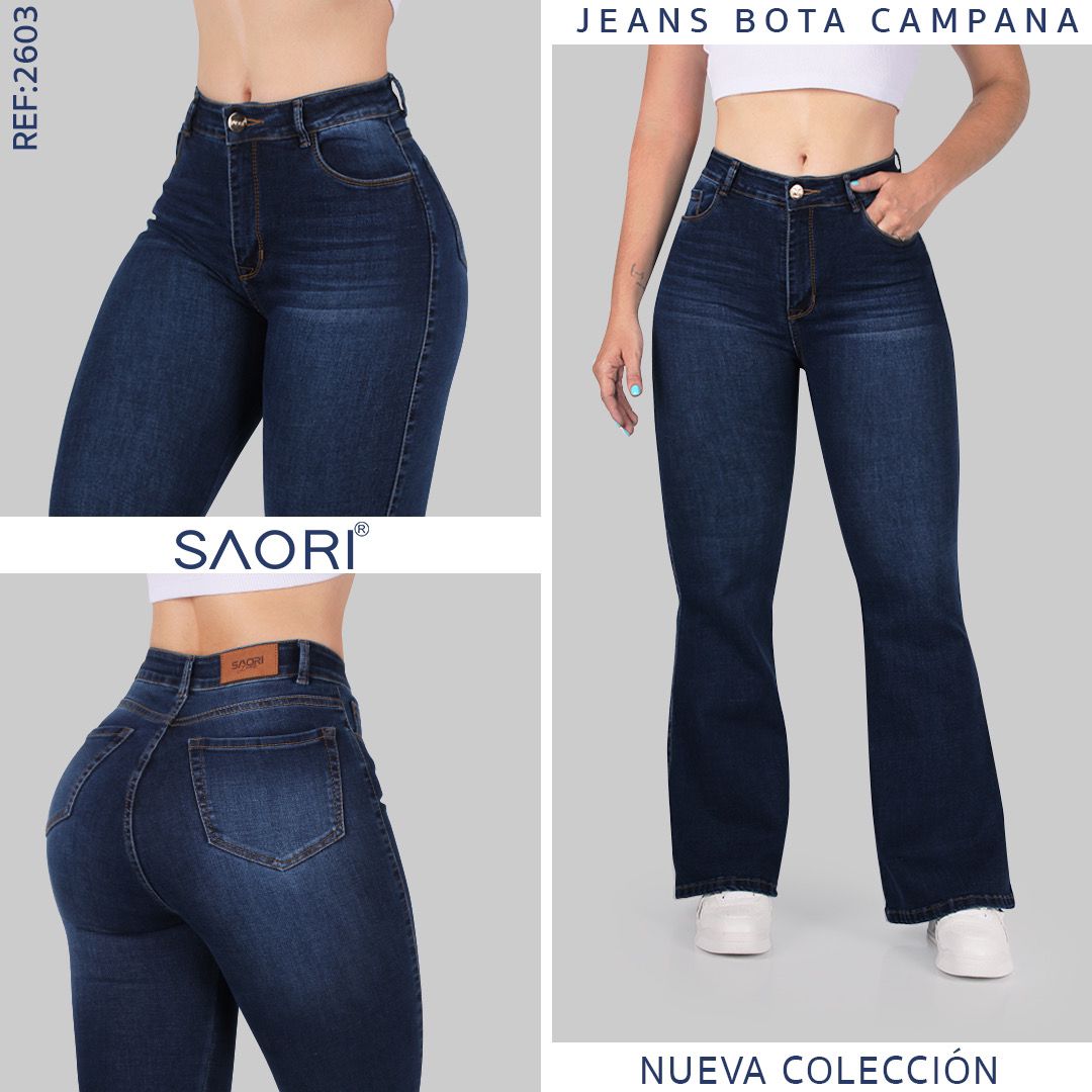 JEANS BOTA CAMPANA REF 2603 MEDIO HILO MOSTAZA