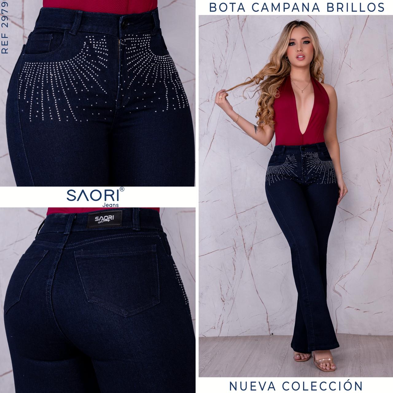 JEANS BOTA ANCHA TIRO ALTO RIGIDO Ref 2979-1