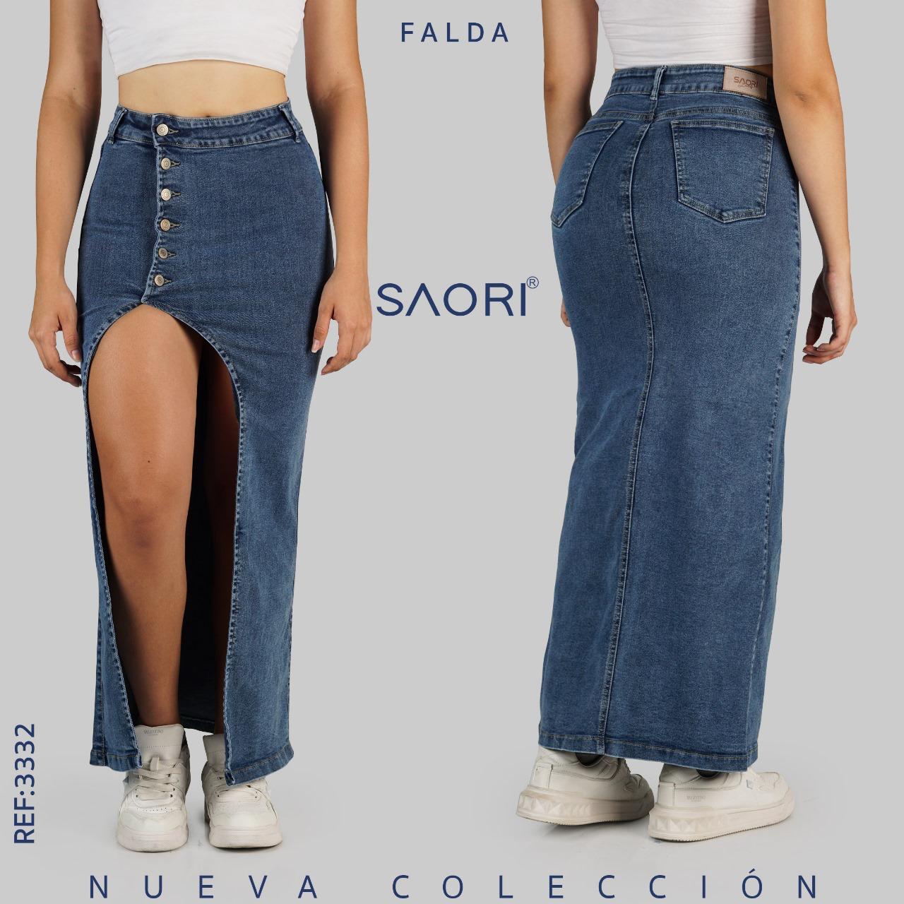FALDA LARGA STRECH TIRO ALTO REF 3332