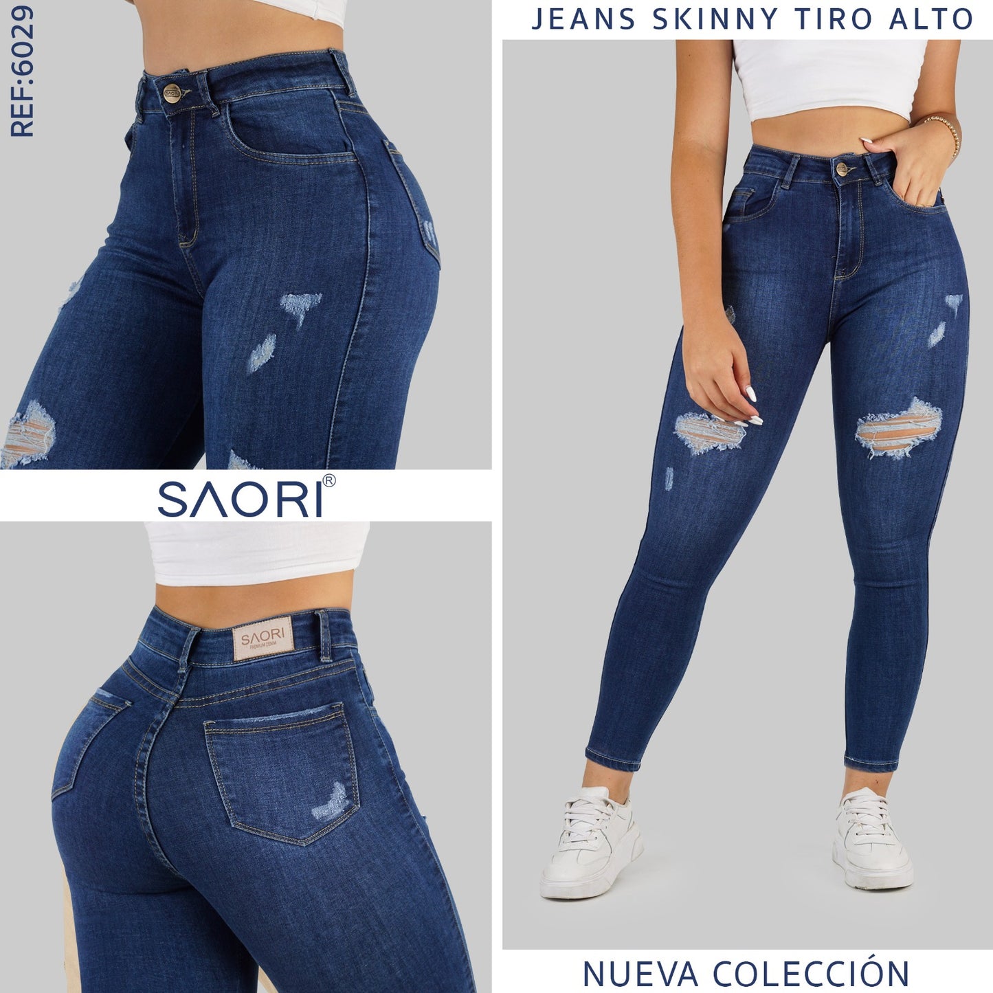 JEANS SKINNY MUJER TIRO ALTO REF 6029