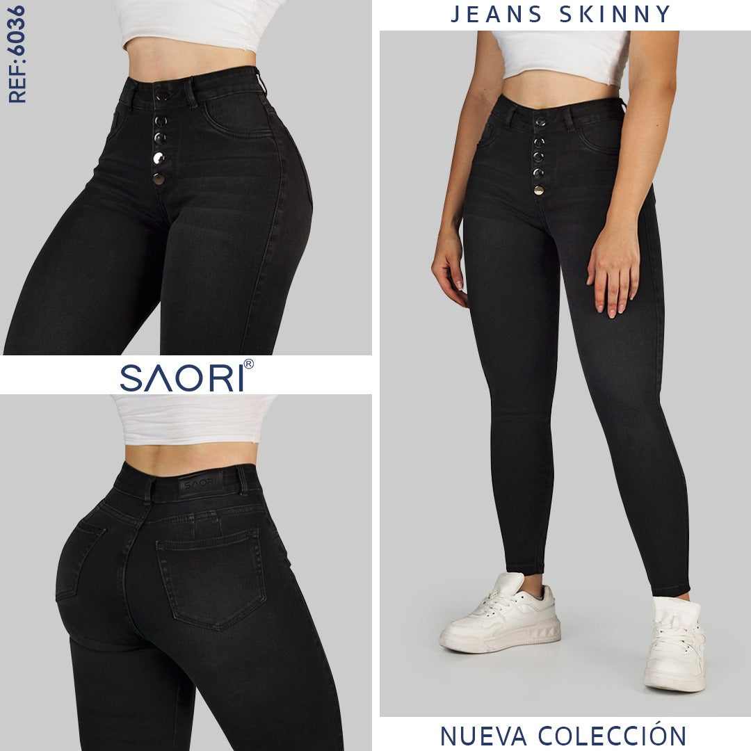 JEANS SKINNY TIRO MEDIO REF 6036