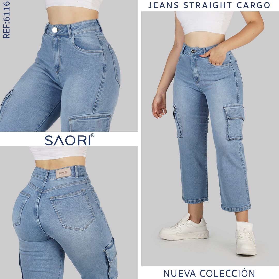 JEANS CAPRI CARGO 6116 CLARO