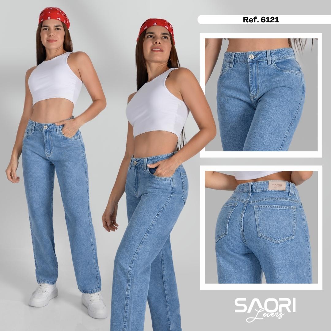 JEANS BOTA RECTA TIRO ALTO RIGIDO REF 6121