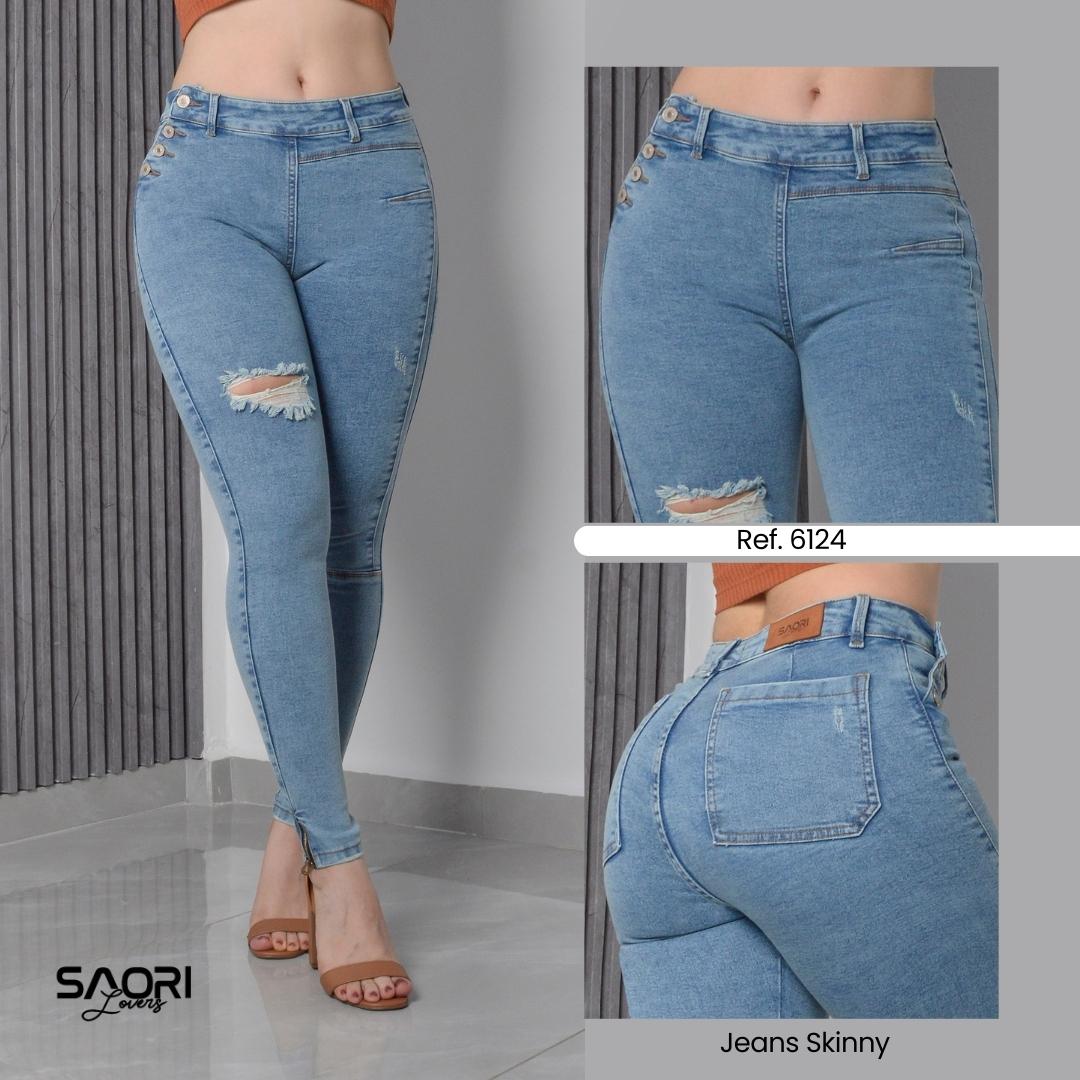 JEANS SKINNY MUJER TIRO ALTO REF 6124