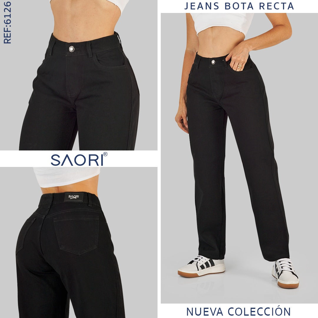 JEANS BOTA RECTA RF 6126 NEGRO