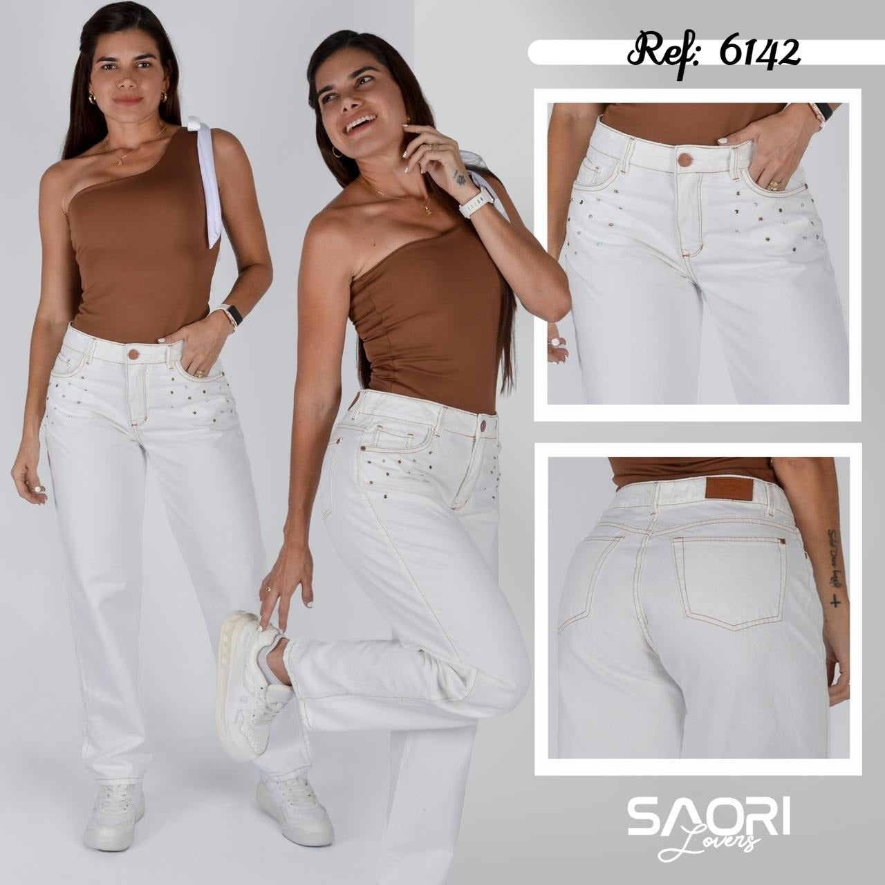 JEANS MUJER TIRO ALTO REF 6142
