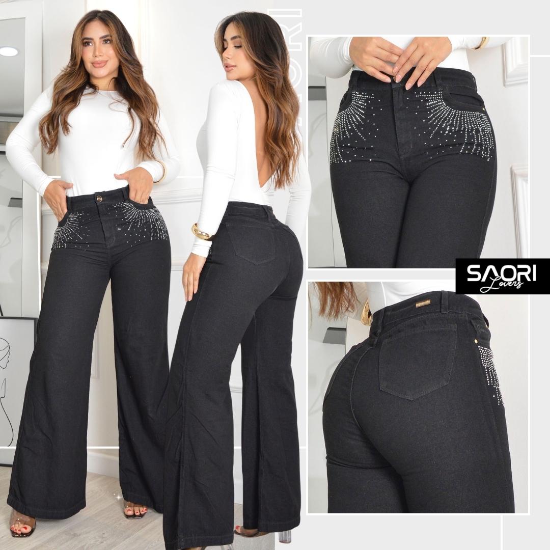 JEANS BOTA ANCHA TIRO ALTO RIGIDO Ref 6143-1