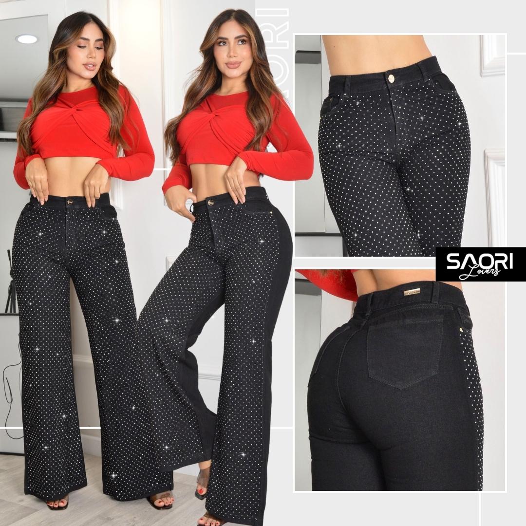 JEANS BOTA ANCHA TIRO ALTO RIGIDO Ref 6143-2