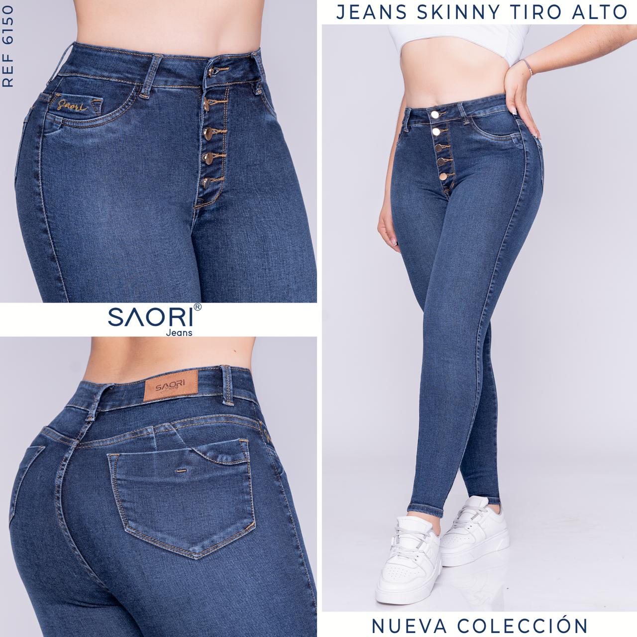 JEANS SKINNY MUJER TIRO ALTO REF 6150