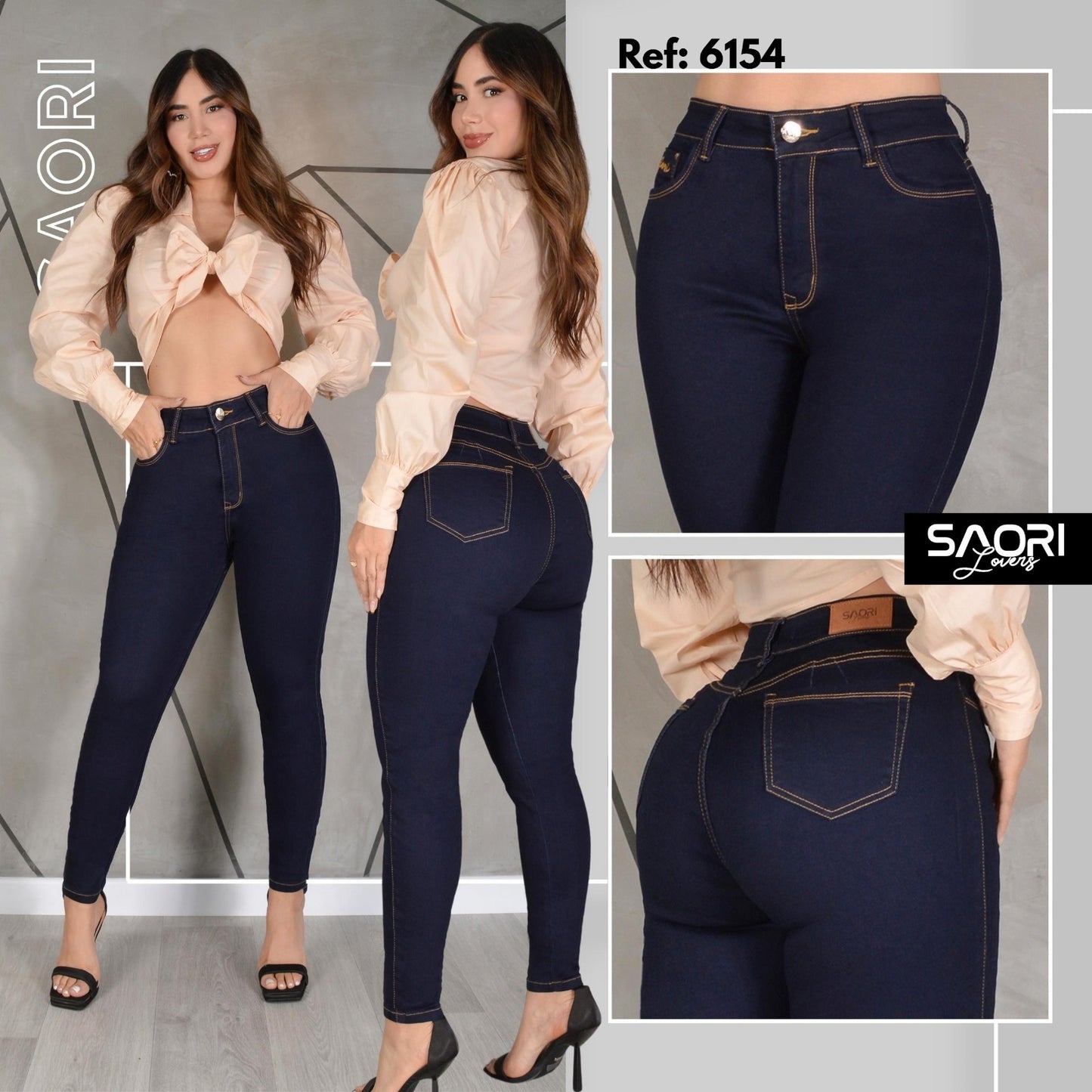 JEANS SKINNY MUJER TIRO ALTO REF 6154