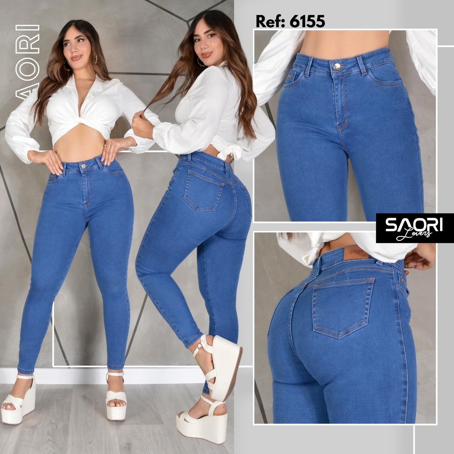 JEANS SKINNY MUJER TIRO ALTO REF 6155