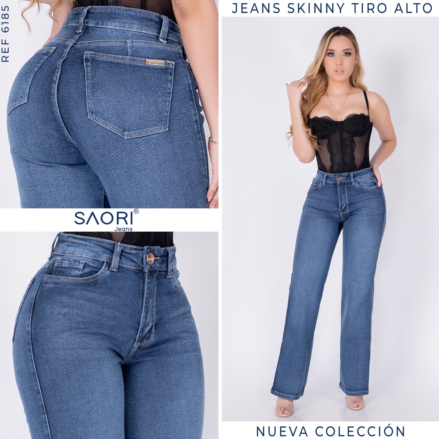 JEANS BOTA RECTA TIRO ALTO REF 6185