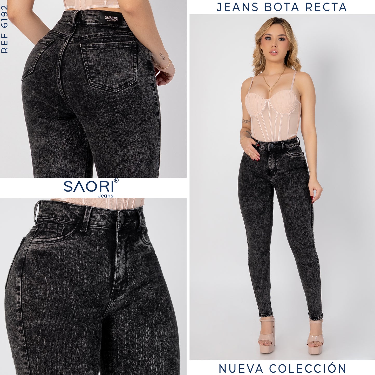 JEANS SKINNY MUJER TIRO ALTO REF 6192