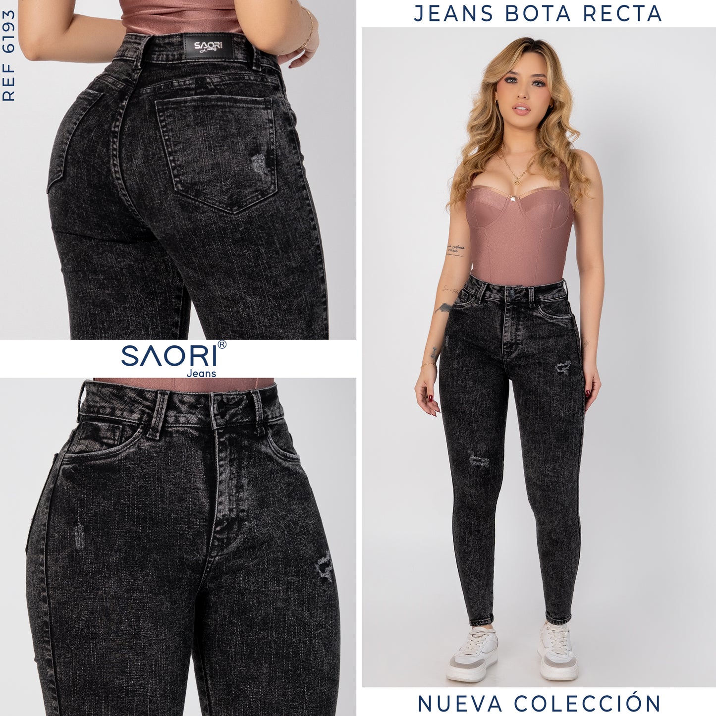 JEANS SKINNY MUJER TIRO ALTO REF 6193
