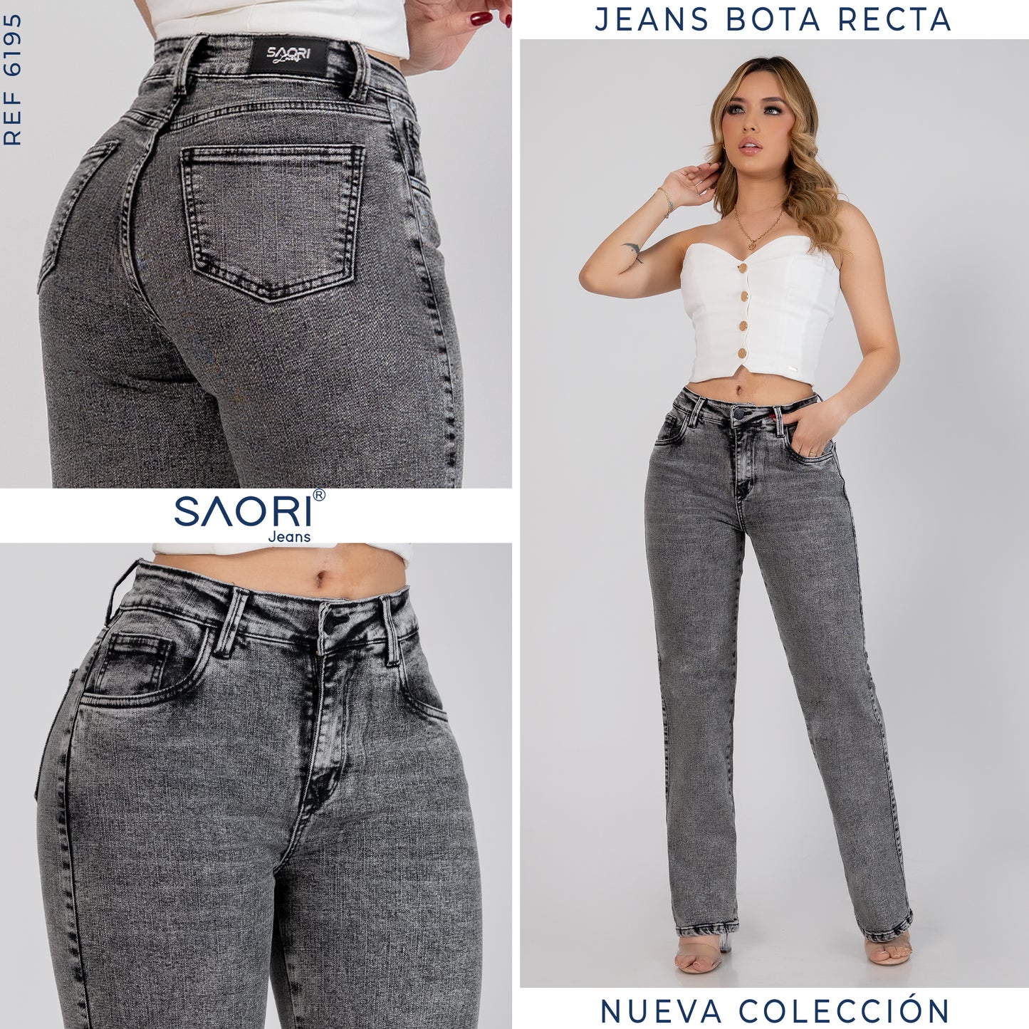 JEANS BOTA RECTA TIRO ALTO REF 6195