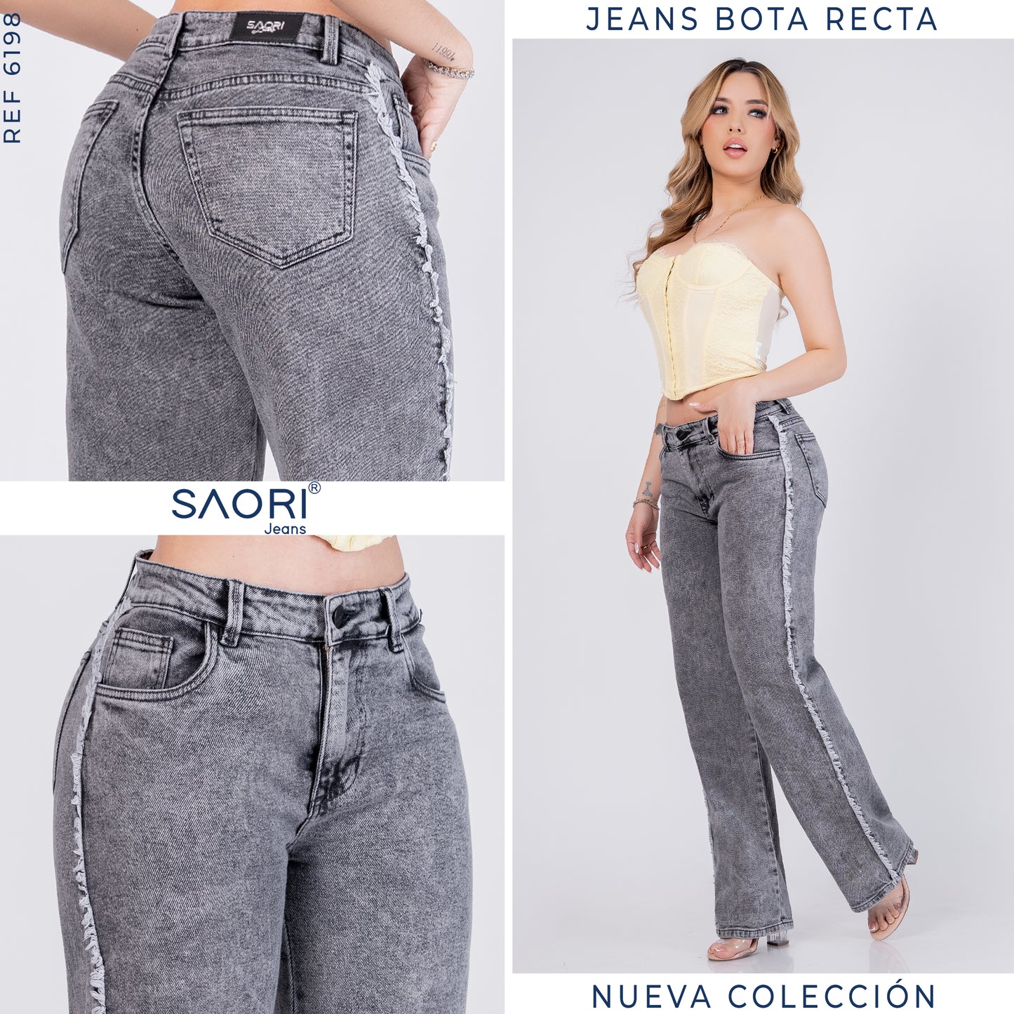 JEANS BOTA RECTA TIRO ALTO REF 6198