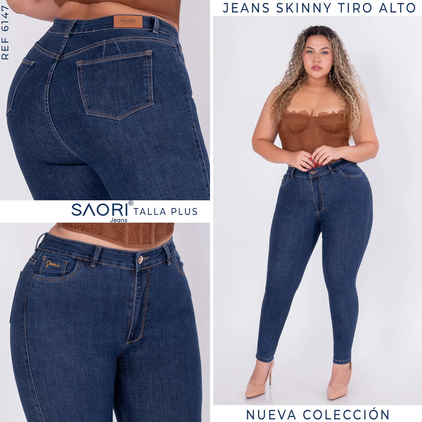 JEANS SKINNY TIRO ALTO STRECH REF 6147 P