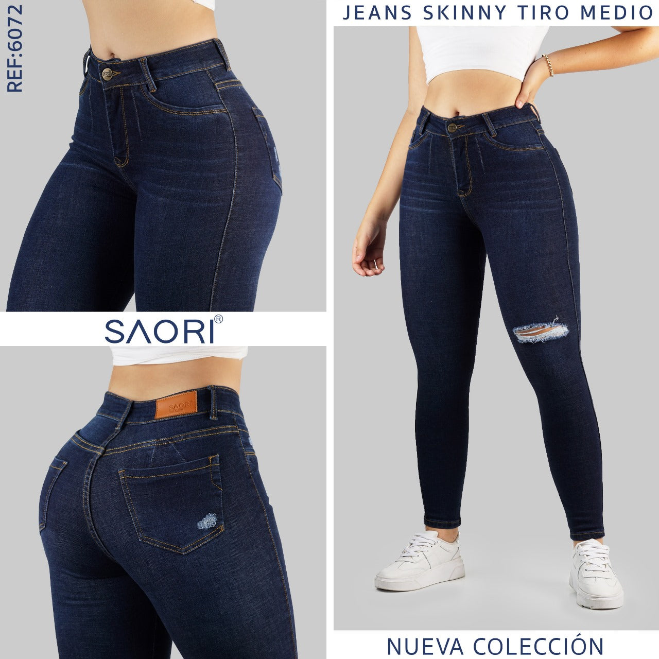 JEANS SKINNY MUJER TIRO ALTO REF 6072