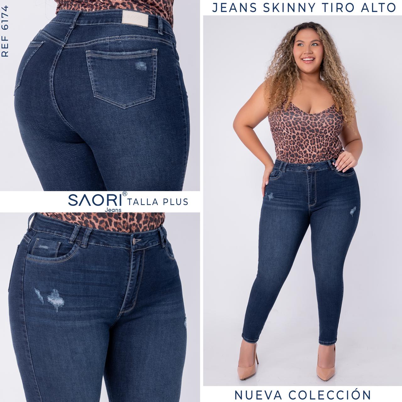 JEANS SKINNY TIRO ALTO STRECH REF 6174 P