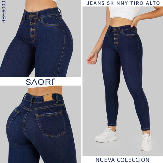 JEANS SKINNY MUJER TIRO ALTO REF 6009