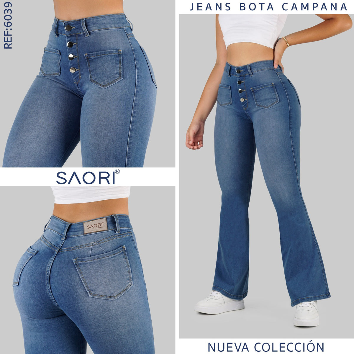 JEANS MUJER  BOTA ANCHA REF 6039