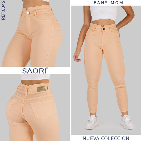 JEANS SKINNY TIRO ALTO MUJER REF 6045 MANDARINA