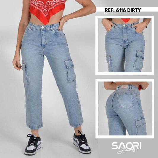 JEANS CAPRI CARGO 6116 DIRTY