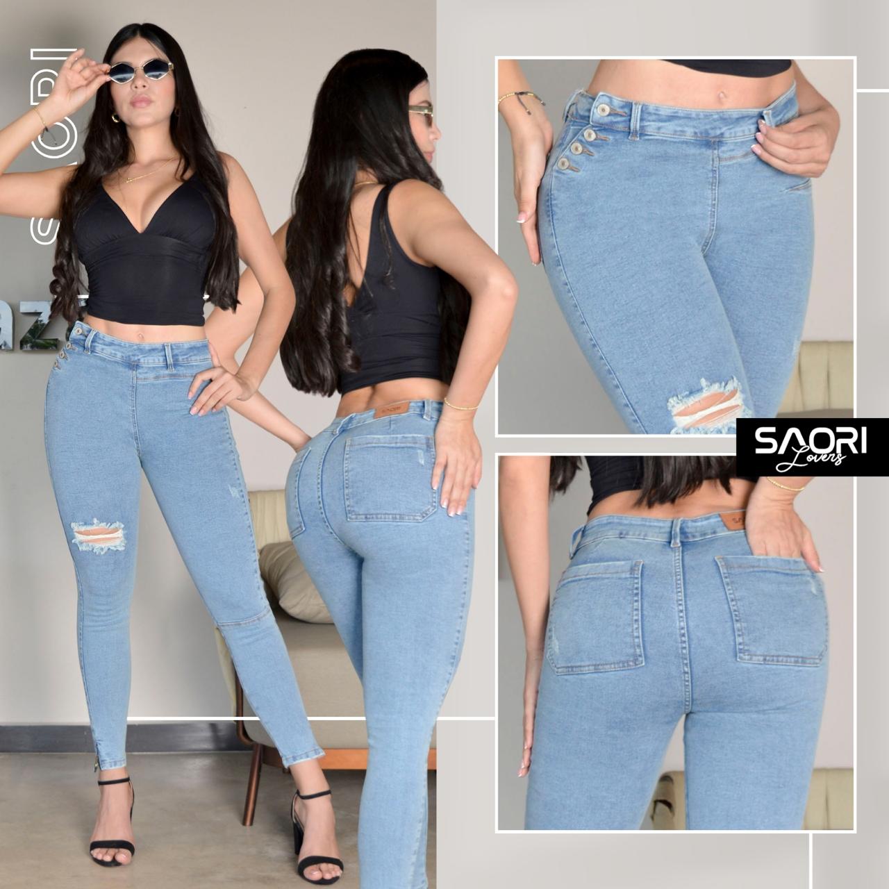 JEANS SKINNY MUJER TIRO ALTO REF 6124