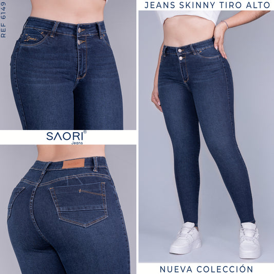 JEANS SKINNY MUJER TIRO ALTO REF 6149