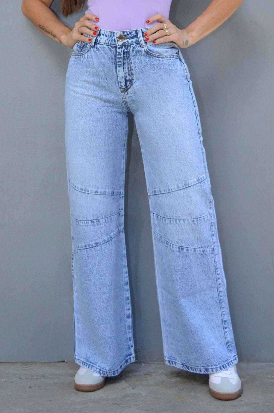JEANS BOTA RECTA TIRO ALTO RIGIDO  REF 6161