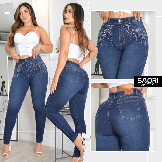 JEANS SKINNY MUJER TIRO ALTO REF 6168-1