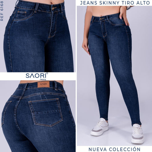JEANS SKINNY MUJER TIRO ALTO REF 6168