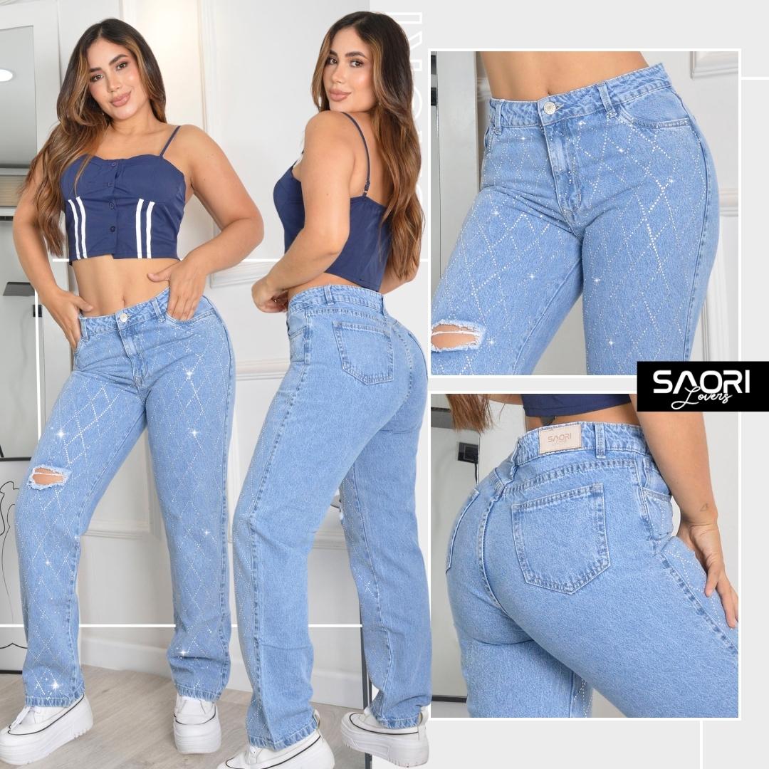 JEANS BOTA RECTA TIRO ALTO RIGIDO  REF 6170-1