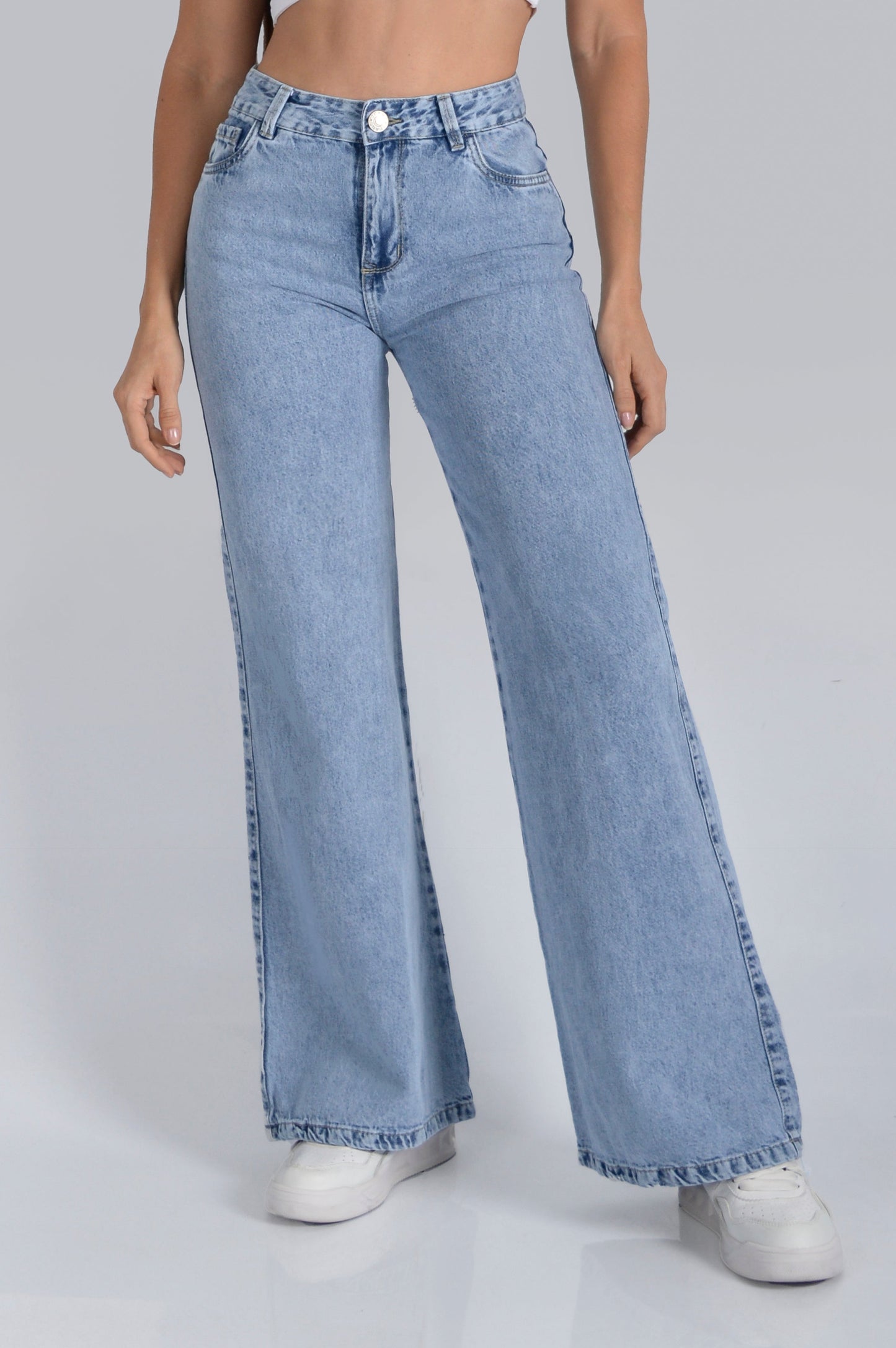 JEANS BOTA CAMPANA TIRO ALTO RIGIDO  REF 2971