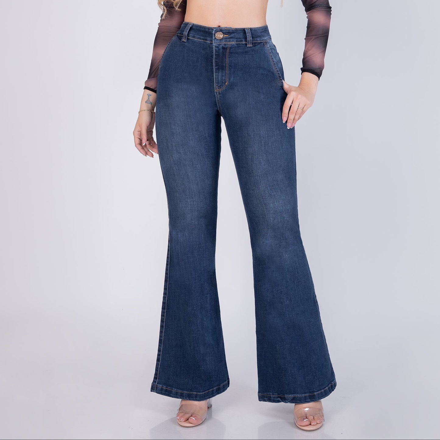 JEANS BOTA ANCHA REF 2601 AZUL MEDIO