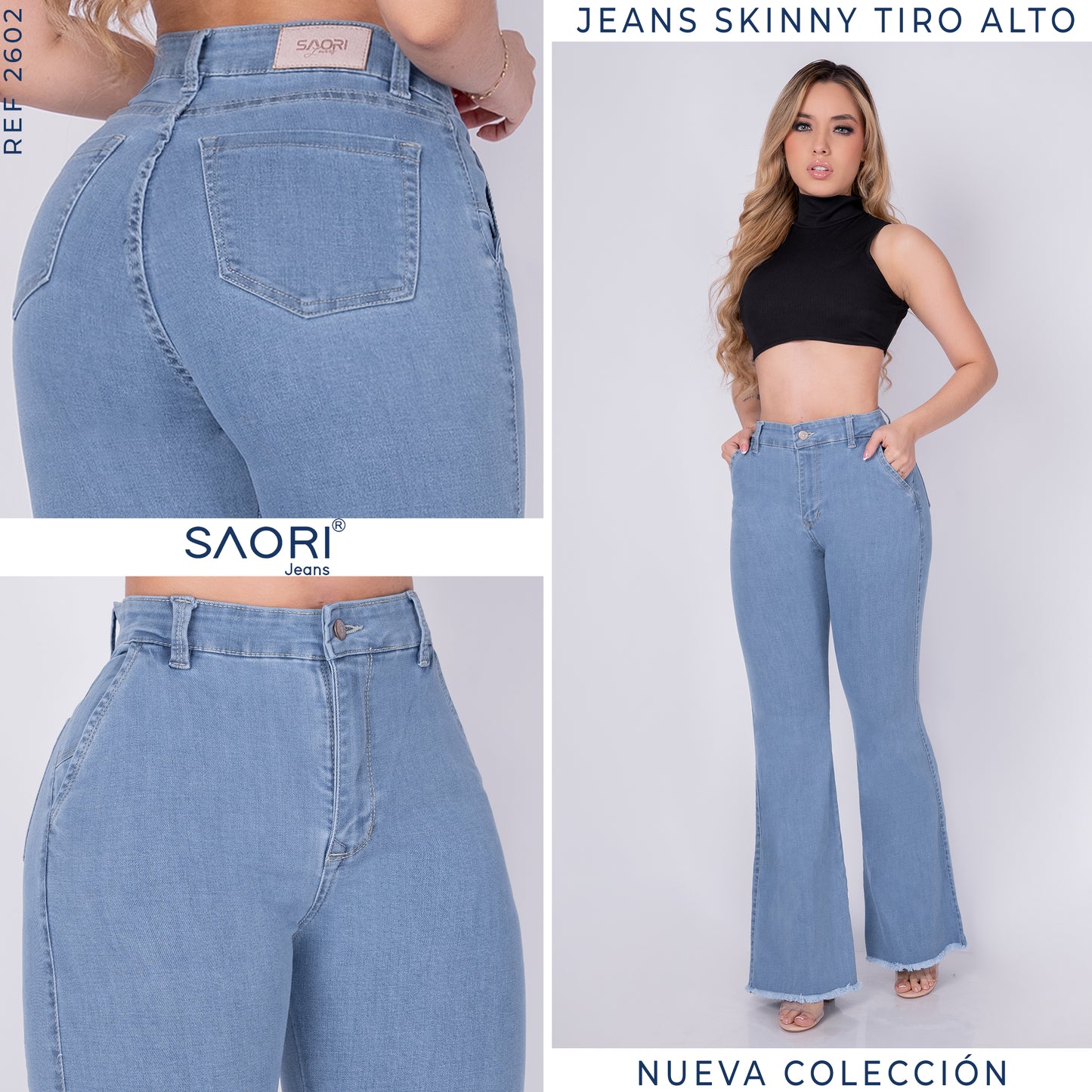 JEANS BOTA ANCHA REF 2602  CLARO