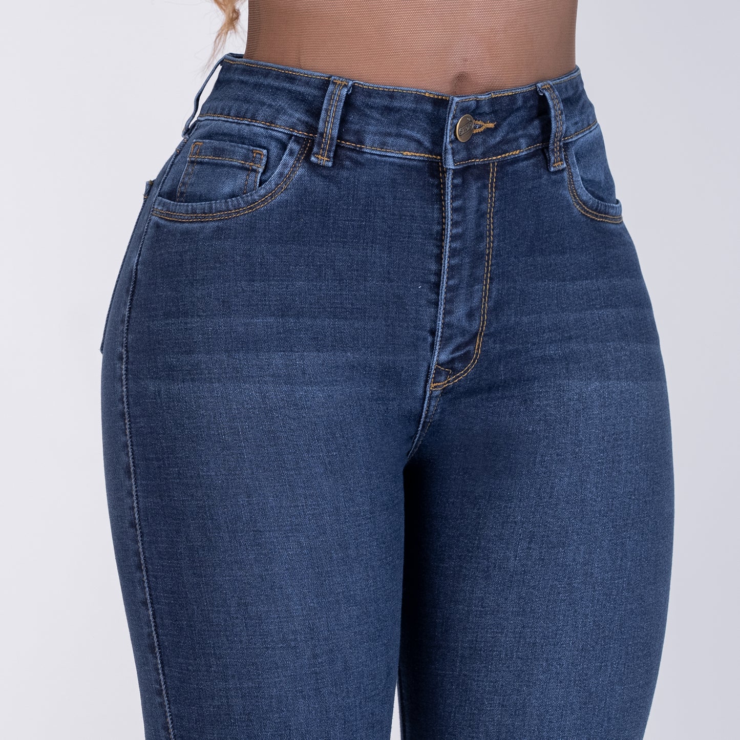 JEANS BOTA CAMPANA REF 2603 MEDIO HILO MOSTAZA
