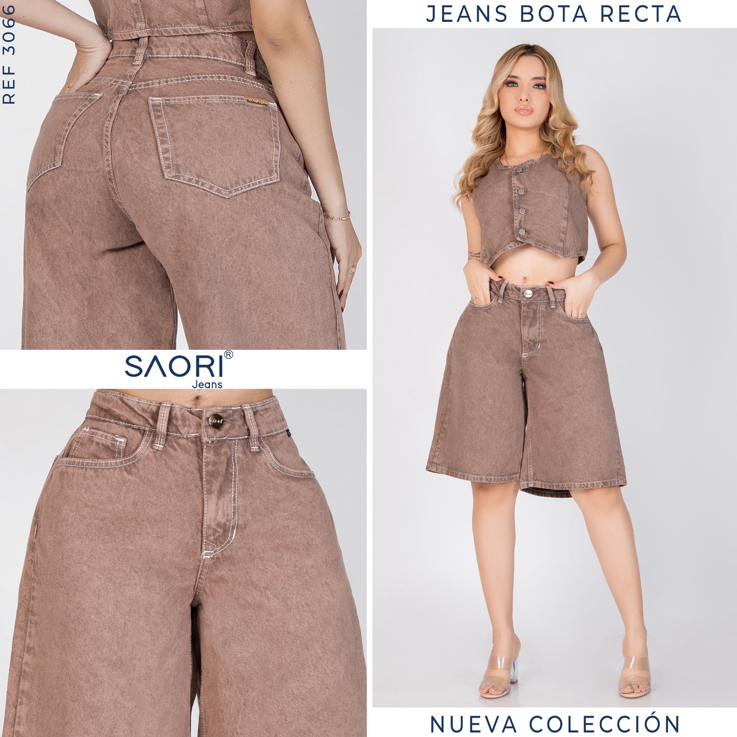 SET DENIM RIGIDO 3066 CAFE CLARO