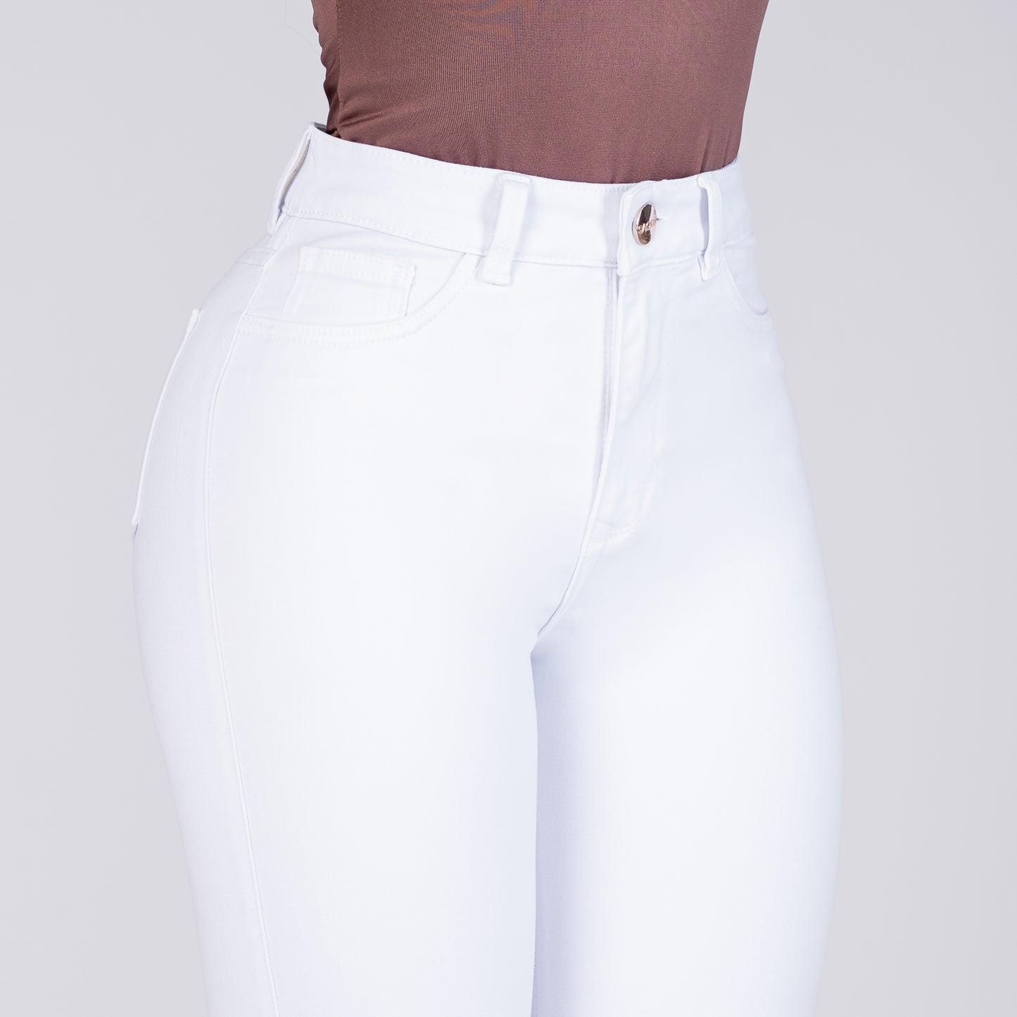 JEANS SKINNY MUJER TIRO ALTO REF 6101 BLANCO