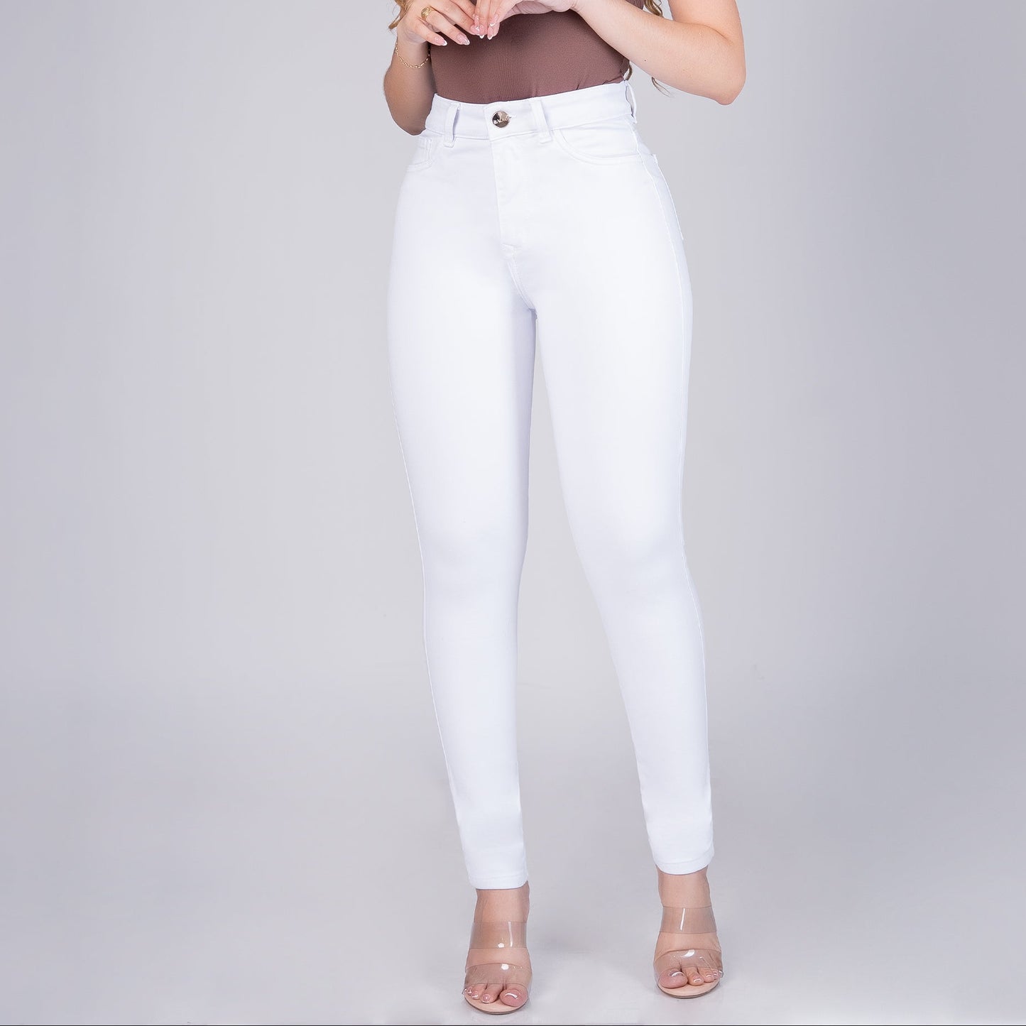 JEANS SKINNY MUJER TIRO ALTO REF 6101 BLANCO