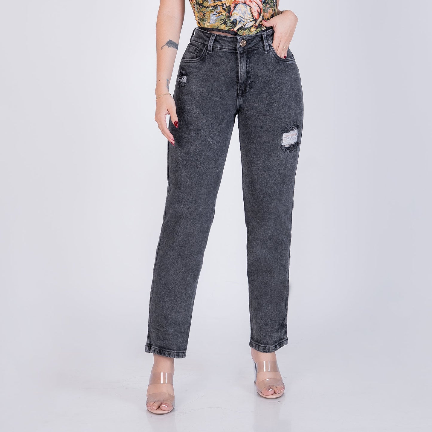 JEANS BOTA RECTA RF 6118 GRIS