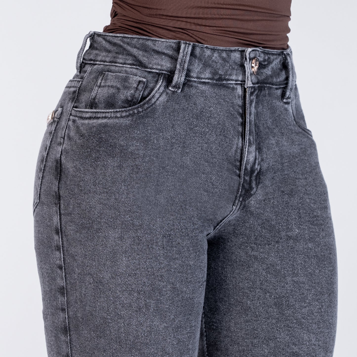 JEANS BOTA RECTA RIGIDO RF 6119 GRIS