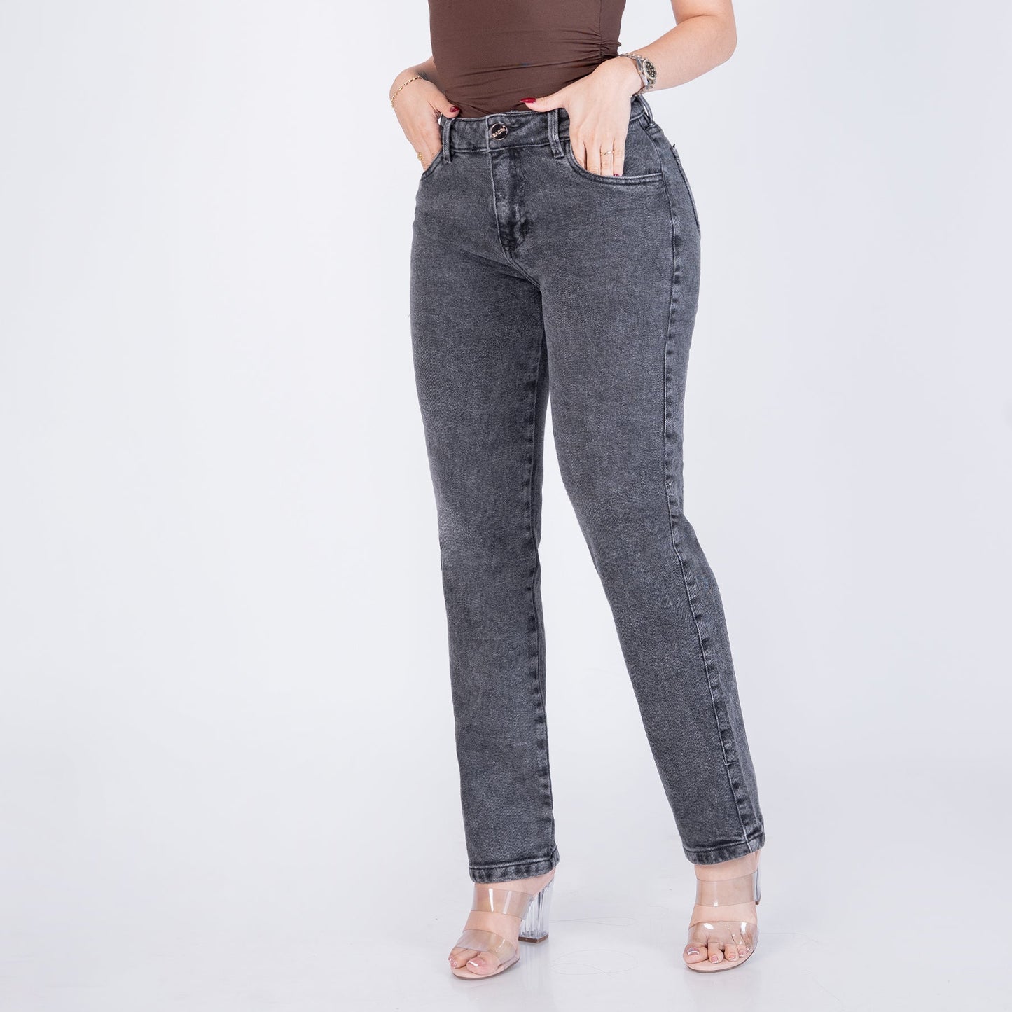 JEANS BOTA RECTA RIGIDO RF 6119 GRIS