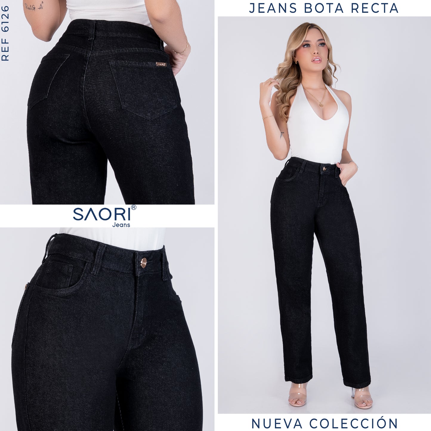 JEANS BOTA RECTA RF 6126 NEGRO