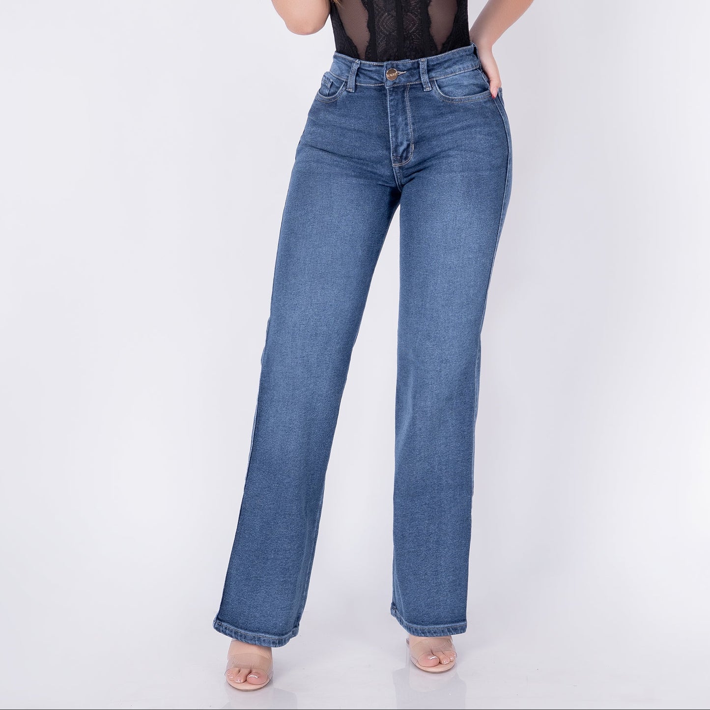 JEANS BOTA RECTA TIRO ALTO REF 6185