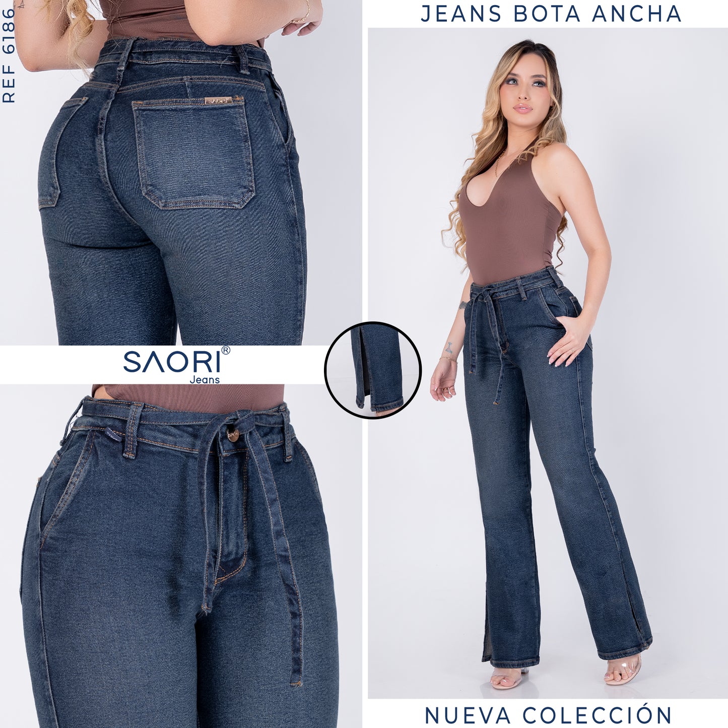 JEANS BOTA RECTA TIRO ALTO REF 6186