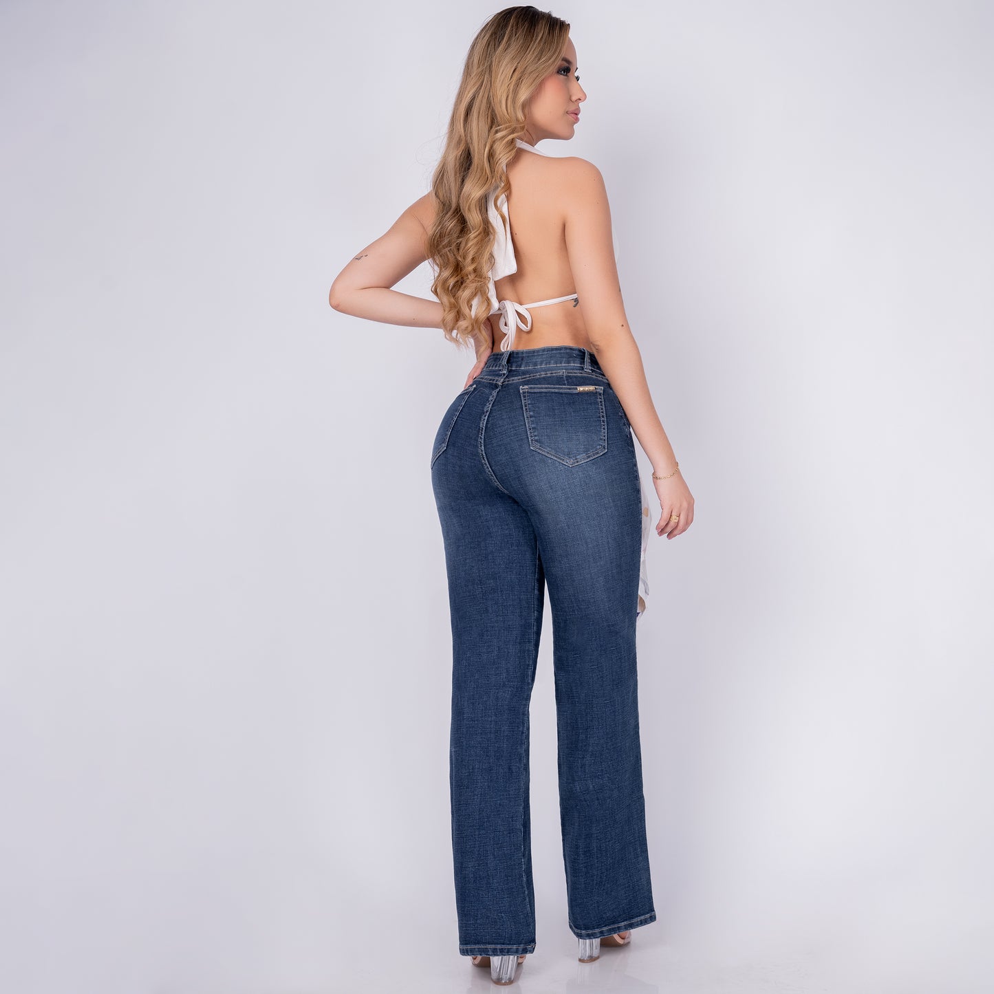 JEANS BOTA RECTA TIRO ALTO REF 6187