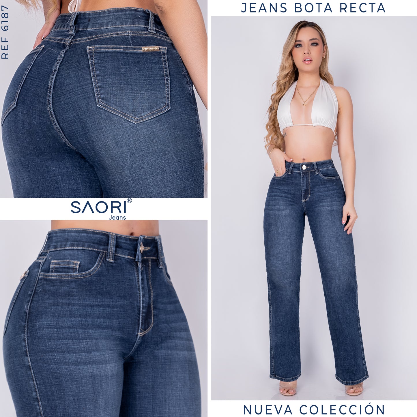 JEANS BOTA RECTA TIRO ALTO REF 6187