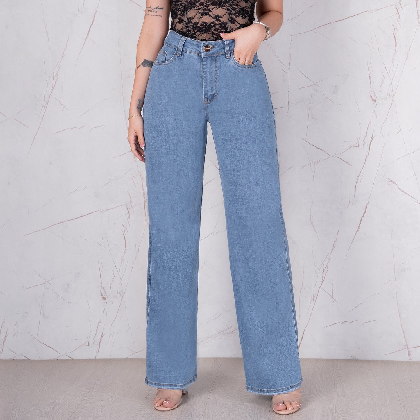 JEANS BOTA RECTA TIRO ALTO REF 6189